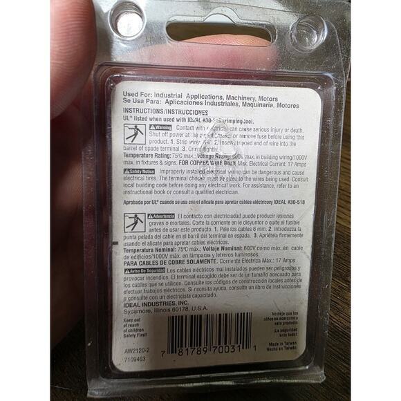 Buchanan AW2120-2 Spade Terminals #22 20 18 stud 22-18 AWG Wire Qnt 103 - Picture 8 of 13